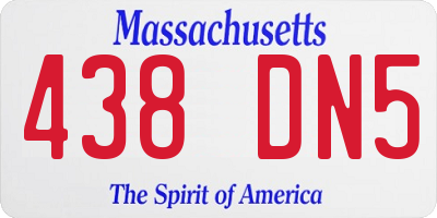 MA license plate 438DN5