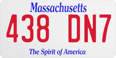 MA license plate 438DN7