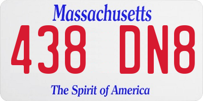 MA license plate 438DN8