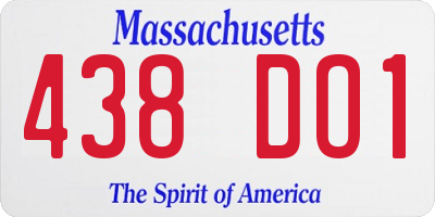 MA license plate 438DO1