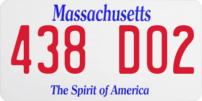 MA license plate 438DO2