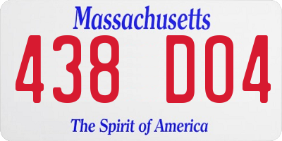 MA license plate 438DO4