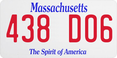 MA license plate 438DO6