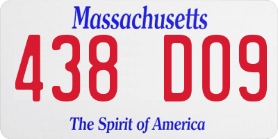 MA license plate 438DO9