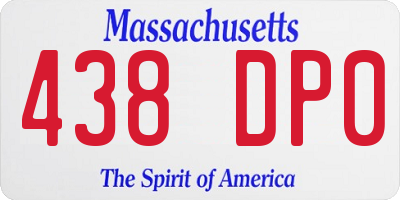 MA license plate 438DP0