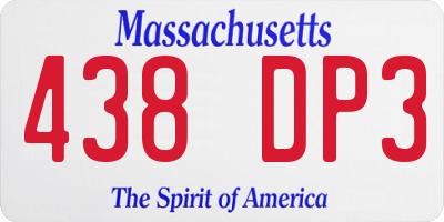 MA license plate 438DP3