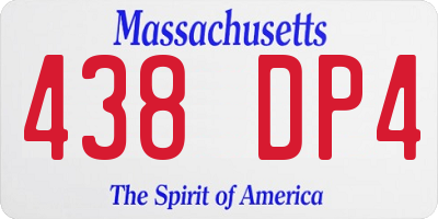 MA license plate 438DP4