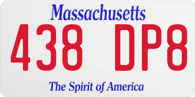 MA license plate 438DP8