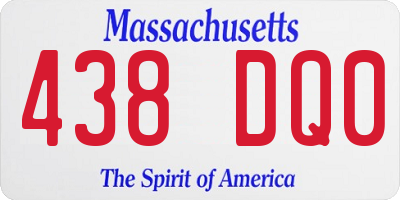 MA license plate 438DQ0