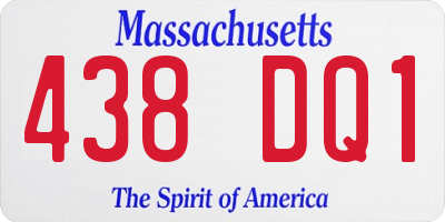 MA license plate 438DQ1