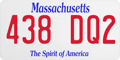MA license plate 438DQ2