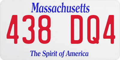 MA license plate 438DQ4