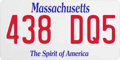 MA license plate 438DQ5