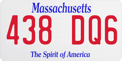 MA license plate 438DQ6