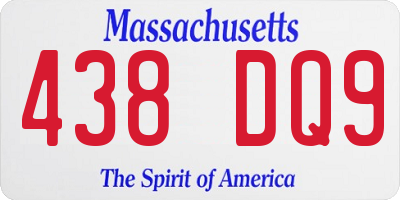 MA license plate 438DQ9