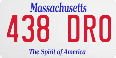 MA license plate 438DR0
