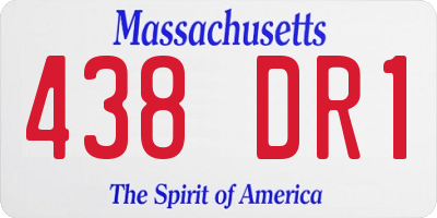 MA license plate 438DR1