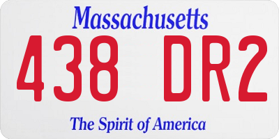 MA license plate 438DR2