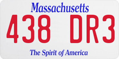 MA license plate 438DR3