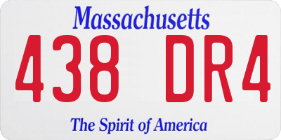 MA license plate 438DR4