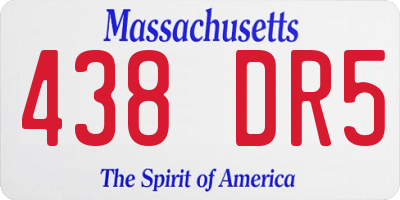 MA license plate 438DR5