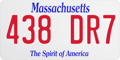 MA license plate 438DR7