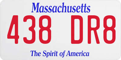 MA license plate 438DR8