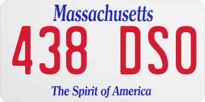 MA license plate 438DS0