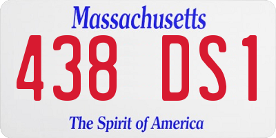 MA license plate 438DS1