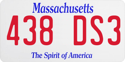 MA license plate 438DS3
