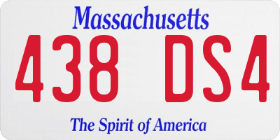 MA license plate 438DS4