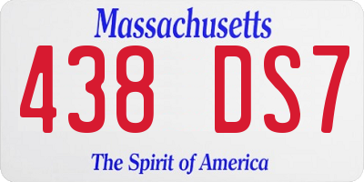 MA license plate 438DS7