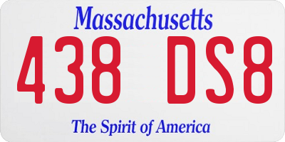 MA license plate 438DS8