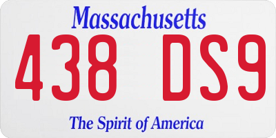 MA license plate 438DS9
