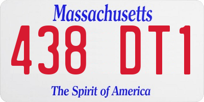 MA license plate 438DT1