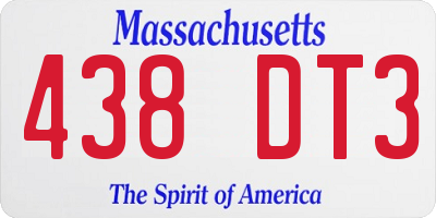MA license plate 438DT3