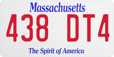 MA license plate 438DT4