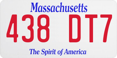 MA license plate 438DT7