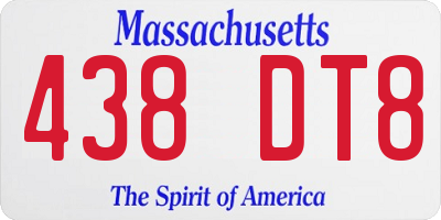 MA license plate 438DT8