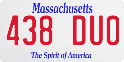 MA license plate 438DU0