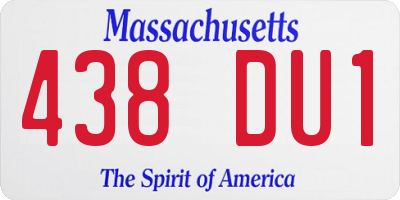 MA license plate 438DU1