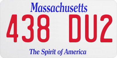 MA license plate 438DU2