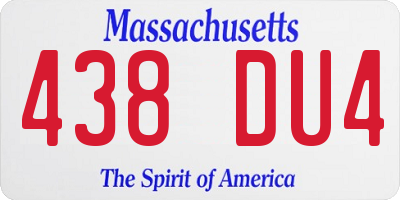 MA license plate 438DU4