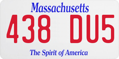 MA license plate 438DU5