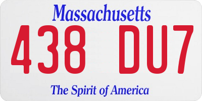 MA license plate 438DU7