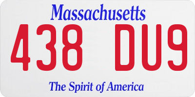 MA license plate 438DU9