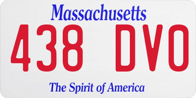 MA license plate 438DV0
