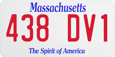 MA license plate 438DV1