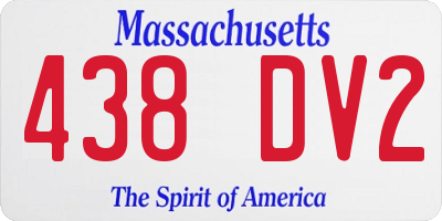 MA license plate 438DV2