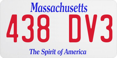 MA license plate 438DV3